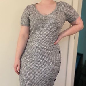 Philosophy grey midi dress with buttons Size S